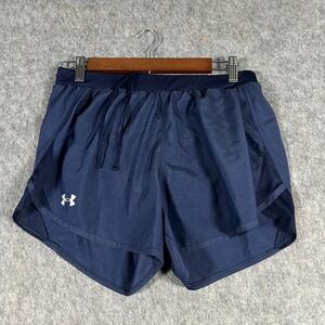 Under Armour Women's Athletic Shorts Size Medium‎ Navy Blue Heatgear Loose Fit
